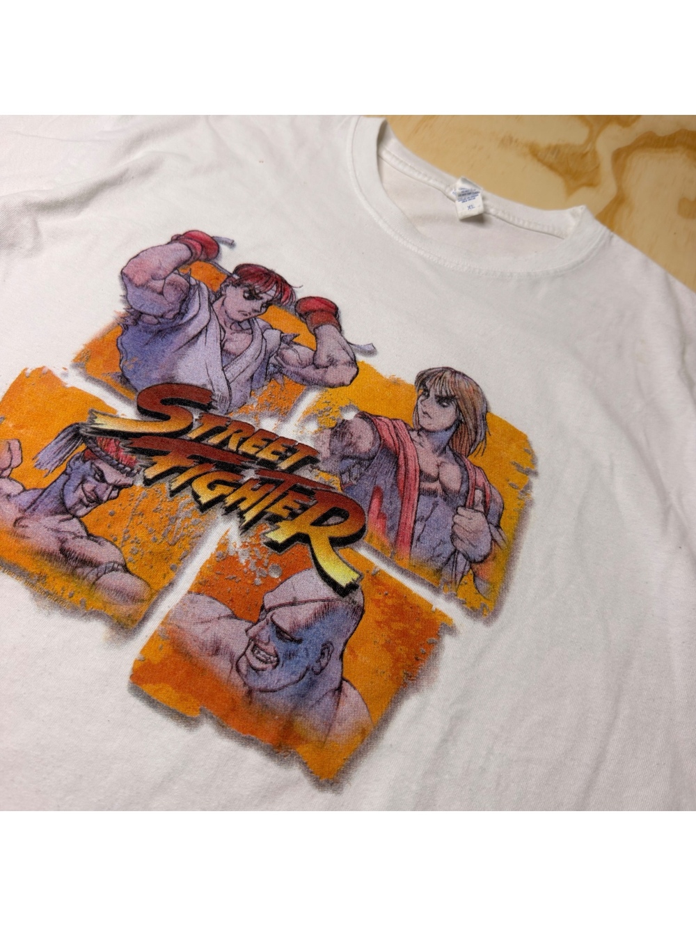 Street Fighter No Brand White Graphic Tee Size XL